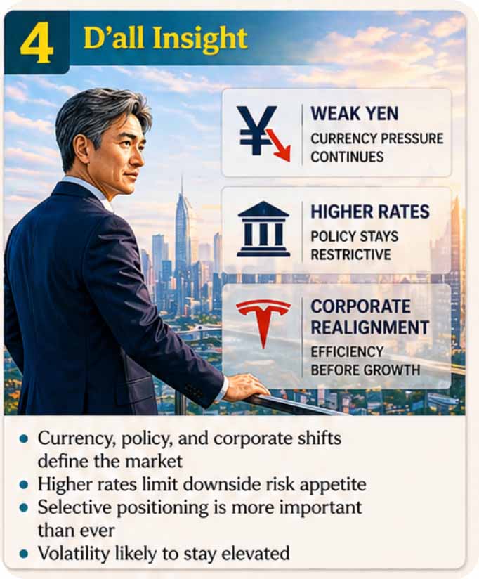 Markets are shaped by currency weakness, restrictive policy, and corporate restructuring trends. Investors are shifting toward selective positioning as volatility remains elevated.